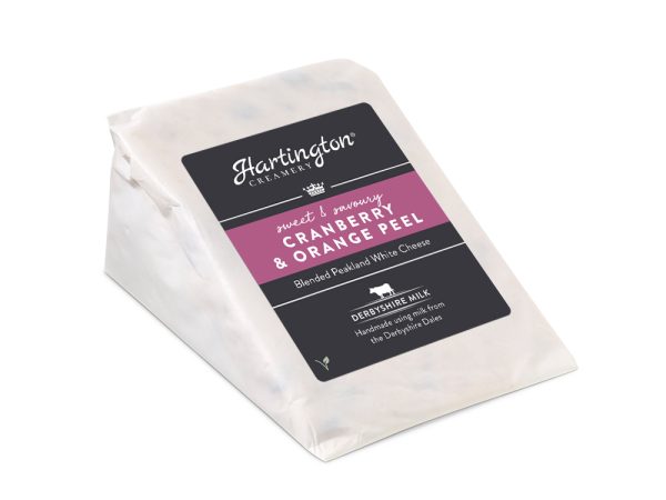 Hartington Creamery Cranberry & Orange Peel Cheese 200g Wedge