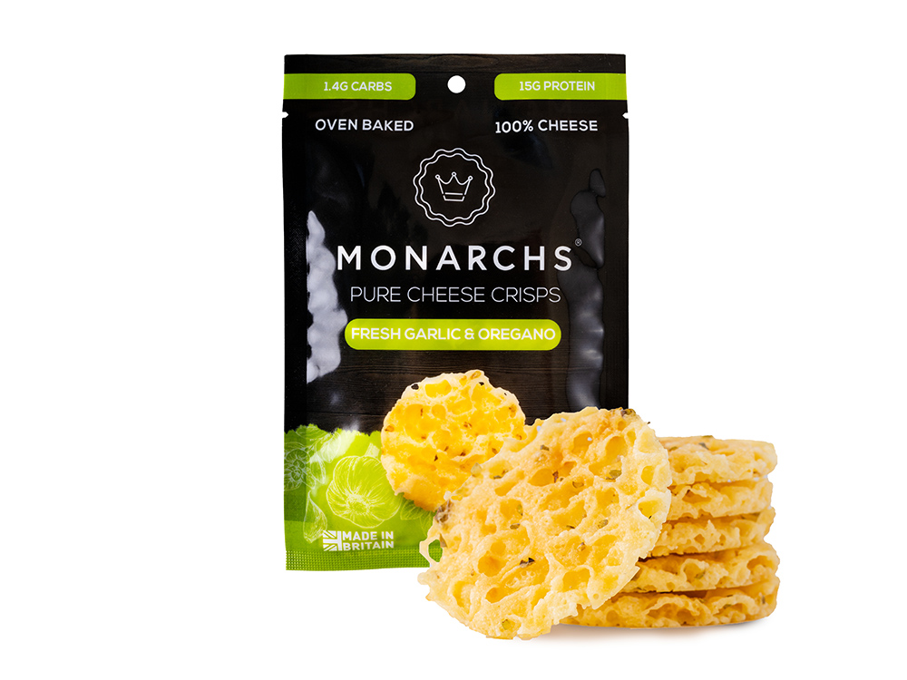 Monarchs Pure Cheese Crisps - Fresh Garlic & Oregano