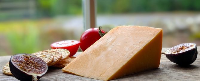 Red Derby Cheese Wedge cheese board