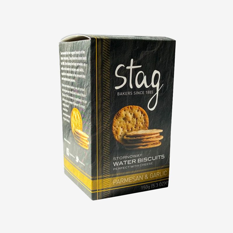Stag parmesan and garlic water biscuits
