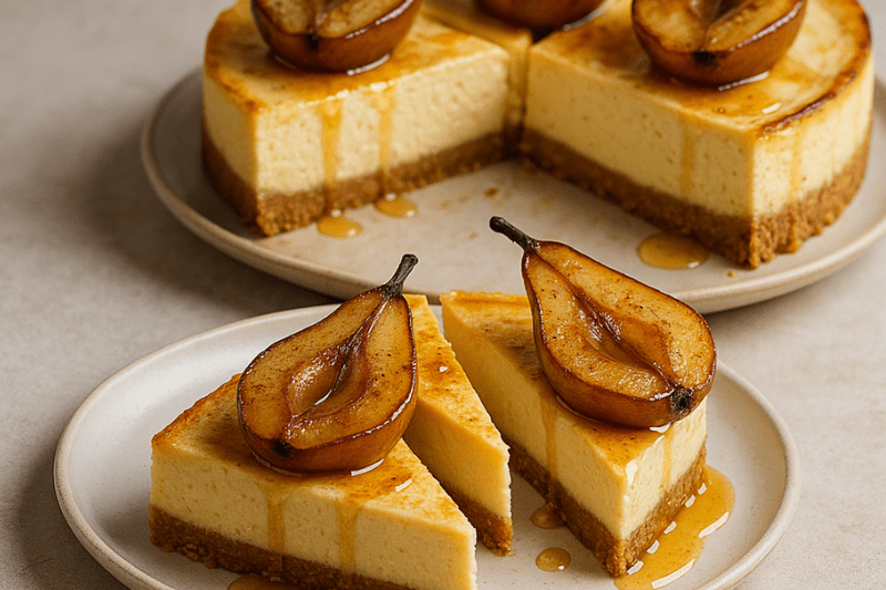 Traditional Derby & Pear Cheesecake