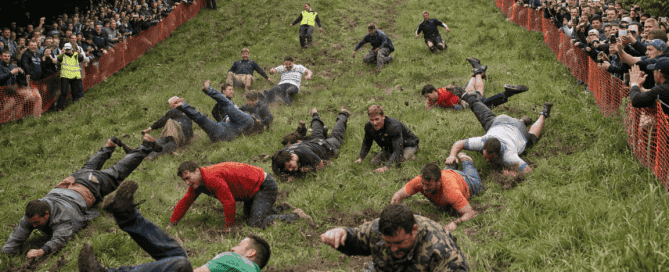 Cheese rolling festival at Coopers Hill