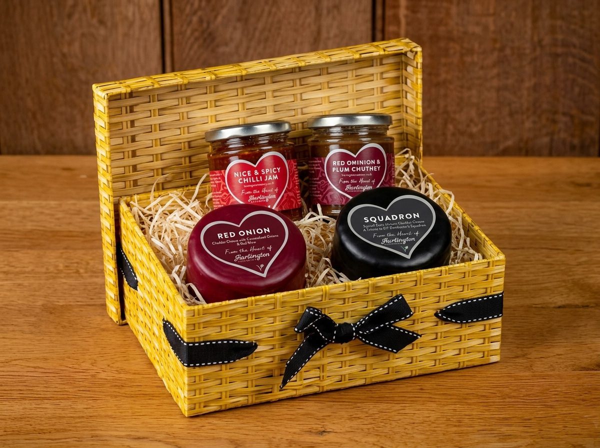 Best Sellers Hearts Cheese & Chutneys in Faux Hamper