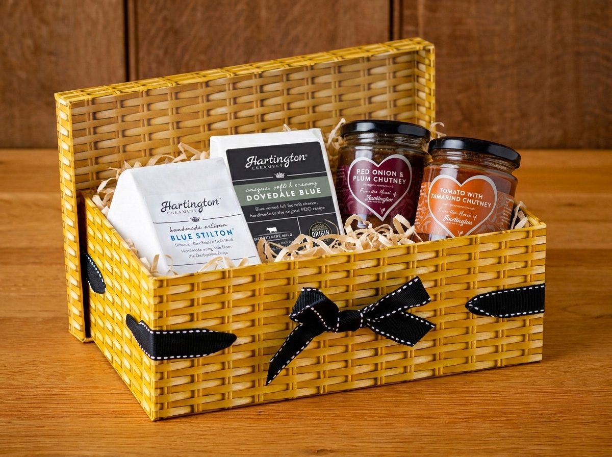 Best Sellers Wedges Cheese & Chutneys in Faux Hamper