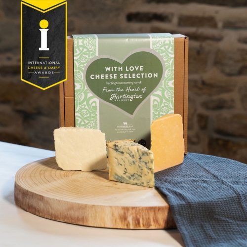 With love cheese hamper with 3 wedges