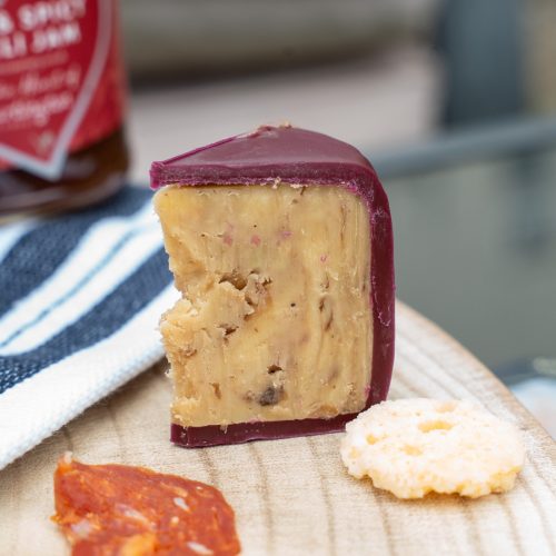 slice of red onion cheese truckle