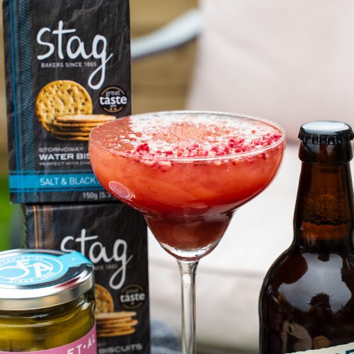 Strawberry Daiquiri and Stag water biscuits